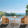 Boraam PVC Rattan Honeymoon 3pc Outdoor Dining Bistro Set in Gold Oak finish