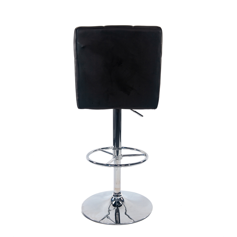 Boraam Metal Sloan Adjustable Swivel Bar Stools Black Finish Set of 2