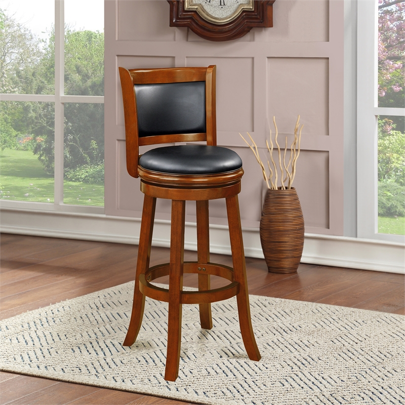 Boraam Wood Augusta Extra Tall Swivel Bar Stool Cherry Finish