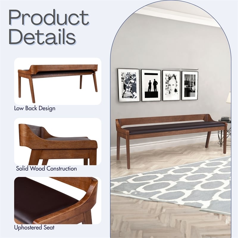 Boraam Rasmus Dining Bench Chestnut Wire-Brush