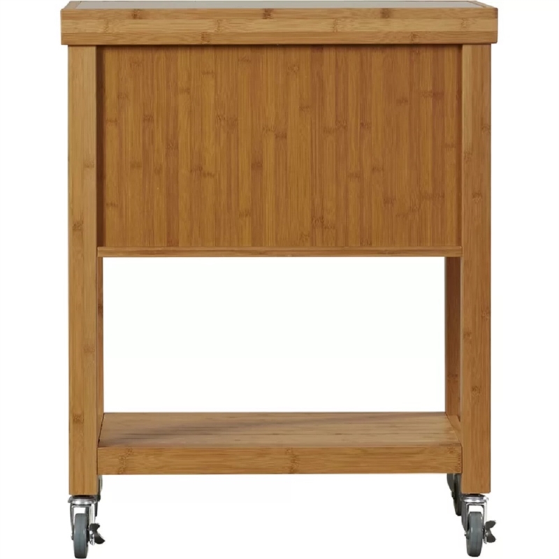 Boraam Kenta Bamboo Kitchen Cart with Natural Finish