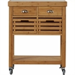Boraam Kenta Bamboo Kitchen Cart with Natural Finish