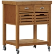 Boraam Kenta Bamboo Kitchen Cart with Natural Finish