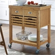 Boraam Kenta Bamboo Kitchen Cart with Natural Finish