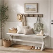 Boraam Jamestown Backless Dining Bench Antique White Finish
