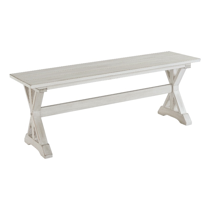 Boraam Jamestown Backless Dining Bench Antique White Finish