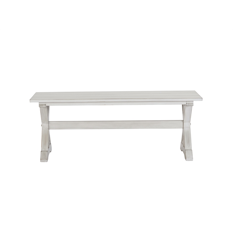 Boraam Jamestown Backless Dining Bench Antique White Finish