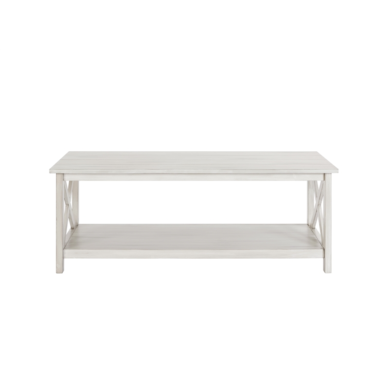 Boraam Wood Jamestown Coffee Table in Antique White Finish