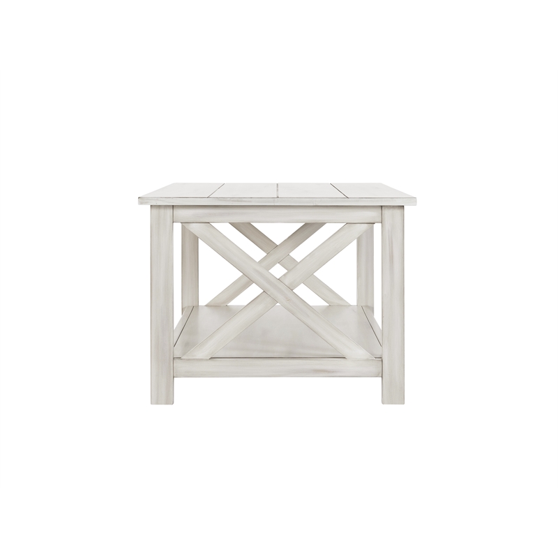 Boraam Wood Jamestown Coffee Table in Antique White Finish