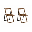 Boraam Wood Sydney Folding Chair Chestnut Wire-Brush Finish Set of 2