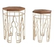 Boraam Genevieve Wood Nesting Tables - Set of 2 Gold & Natural