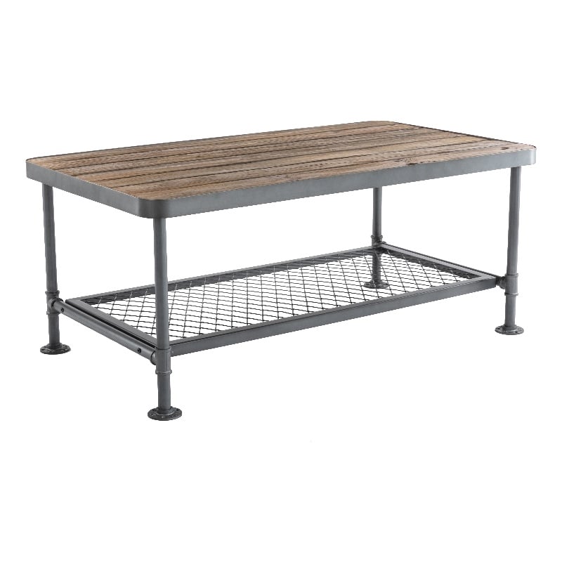 Boraam Wood Newport Coffee Table Natural and Gray Finish
