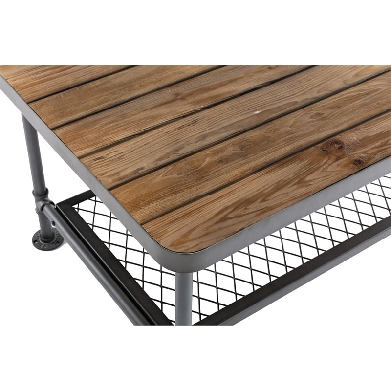 Boraam Wood Newport Coffee Table Natural and Gray Finish