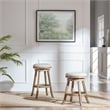 Boraam Wood Fenton Backless Swivel Counter Stool Ivory Wire-Brush Finish