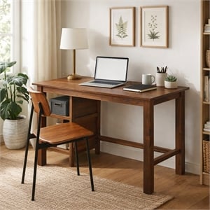 Boraam Brittany Rectangular Dining Table - Chestnut Wire-Brush Finish