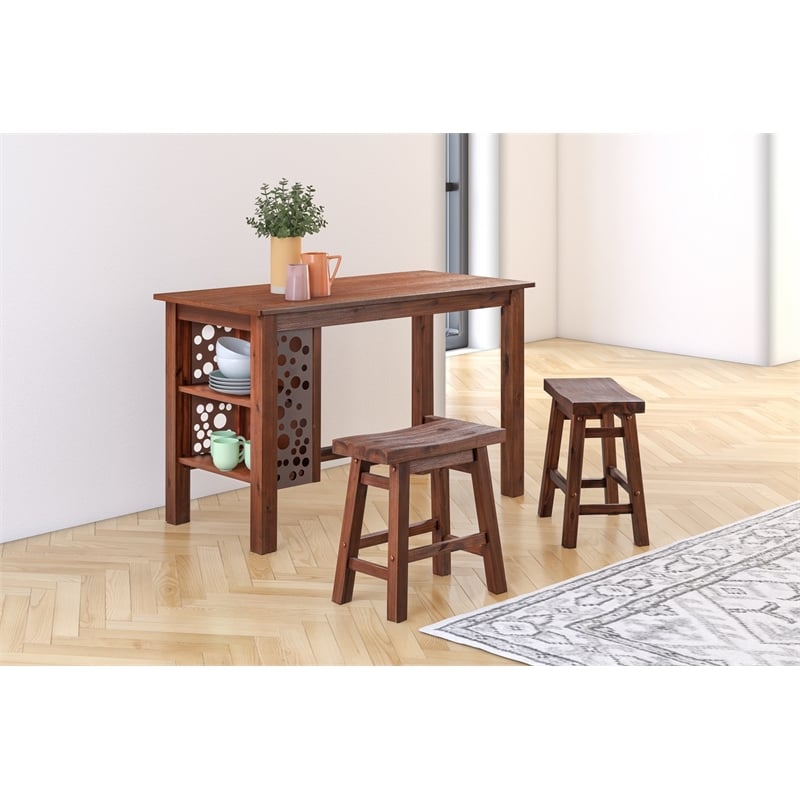 Boraam Brittany Rectangular Dining Table - Chestnut Wire-Brush Finish