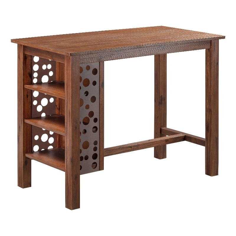 Boraam Brittany Rectangular Bar Height Table - Chestnut Wire-Brush