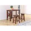 Boraam Brittany Rectangular Bar Height Table - Chestnut Wire-Brush