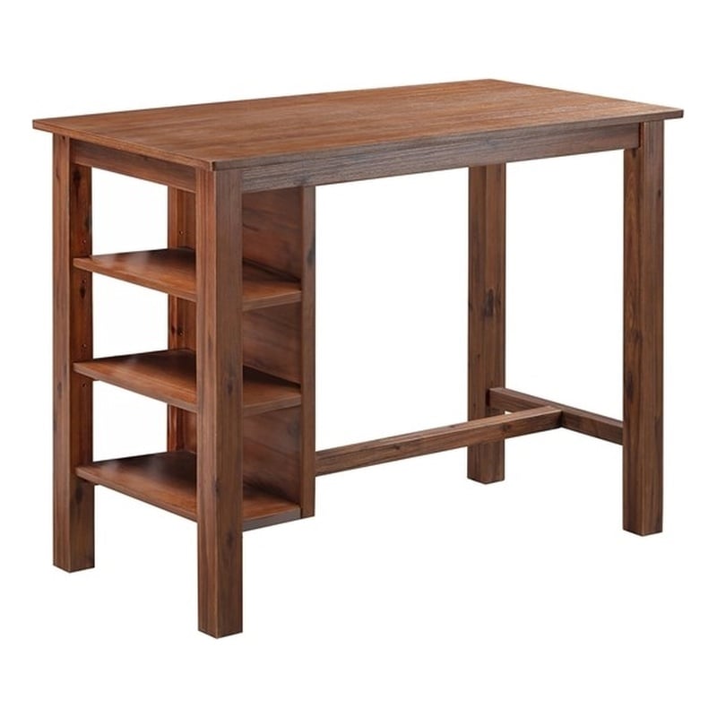 Boraam Brittany Rectangular Bar Height Table - Chestnut Wire-Brush