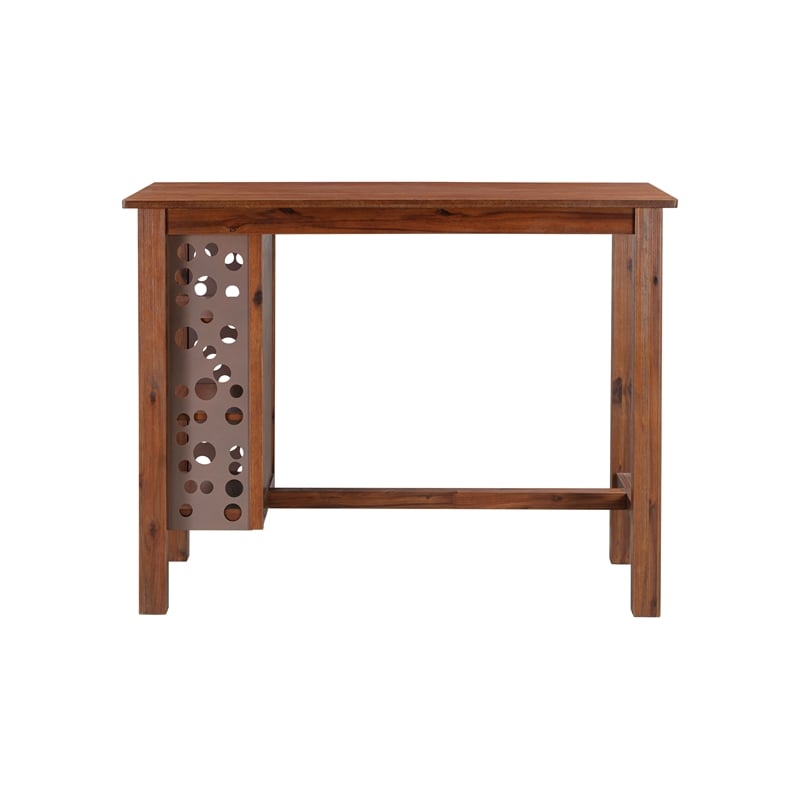 Boraam Brittany Rectangular Bar Height Table - Chestnut Wire-Brush