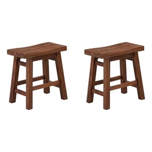 Boraam Sonoma Saddle 18 inch Stool Chestnut Wire-Brush Set of 2