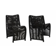 Boraam  Iron Lorenzo Rope Outdoor Patio Chairs in Black (Set of 2)
