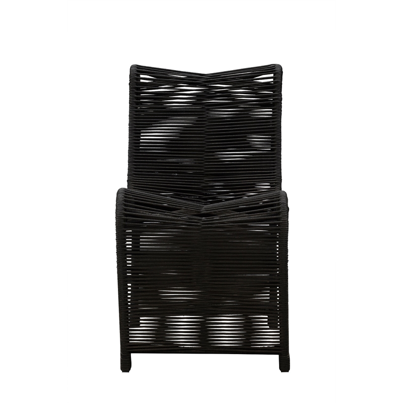 Boraam  Iron Lorenzo Rope Outdoor Patio Chairs in Black (Set of 2)