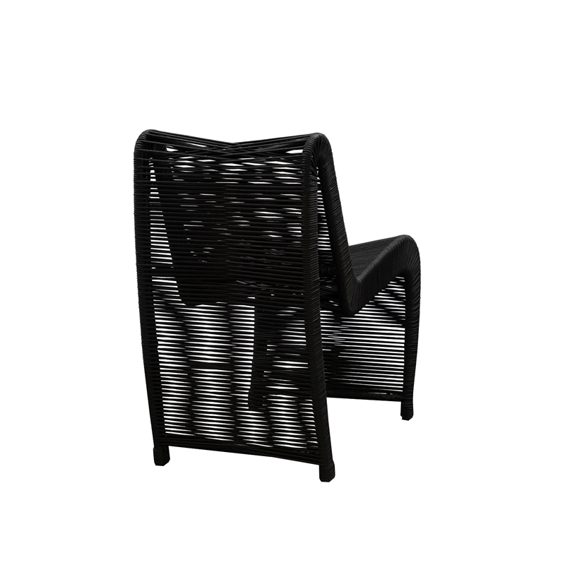 Boraam  Iron Lorenzo Rope Outdoor Patio Chairs in Black (Set of 2)