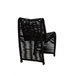 Boraam  Iron Lorenzo Rope Outdoor Patio Chairs in Black (Set of 2)