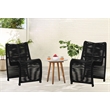 Boraam  Iron Lorenzo Rope Outdoor Patio Chairs in Black (Set of 2)