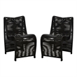 Boraam  Iron Lorenzo Rope Outdoor Patio Chairs in Black (Set of 2)