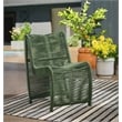 Boraam Metal Lorenzo Rope Outdoor Patio Chairs in Olive Green (Set of 2)