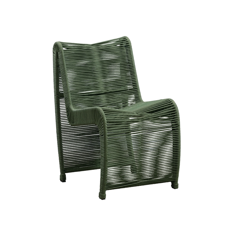 Boraam Metal Lorenzo Rope Outdoor Patio Chairs in Olive Green (Set of 2)