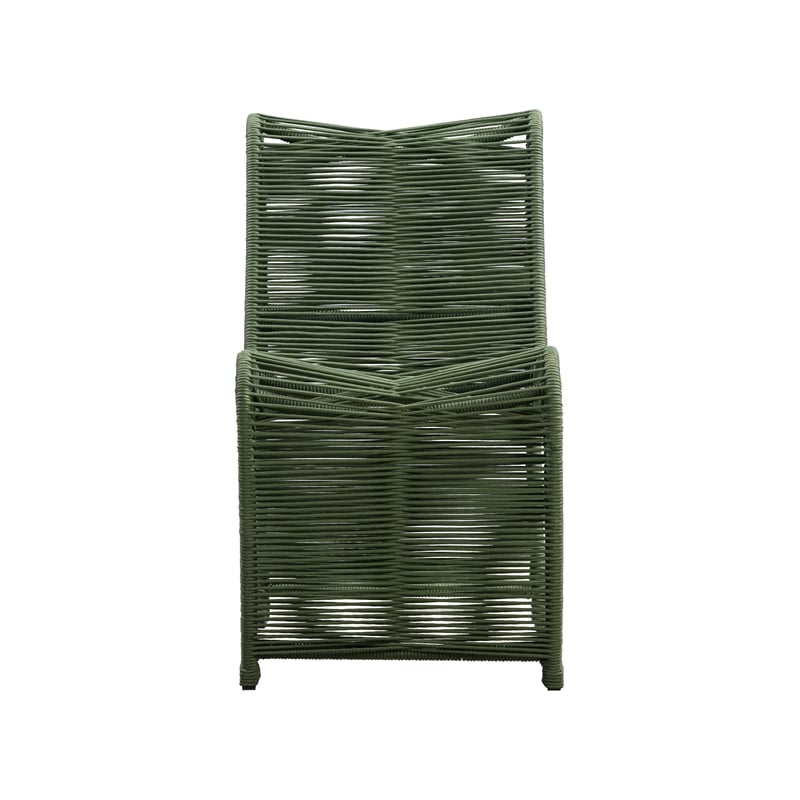 Boraam Metal Lorenzo Rope Outdoor Patio Chairs in Olive Green (Set of 2)