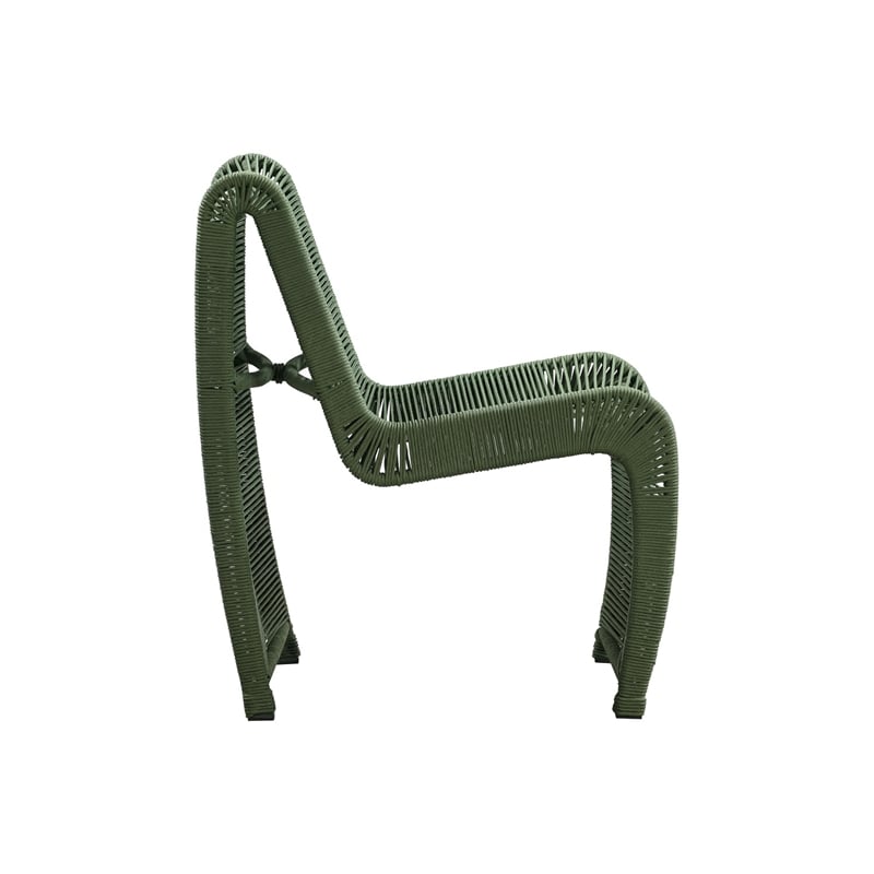 Boraam Metal Lorenzo Rope Outdoor Patio Chairs in Olive Green (Set of 2)