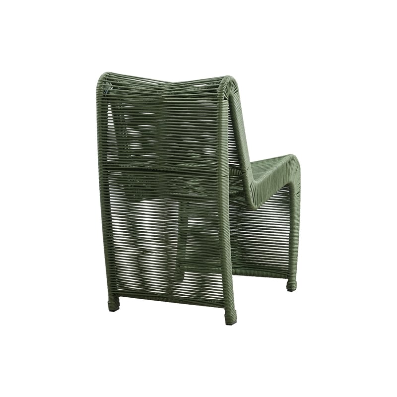 Boraam Metal Lorenzo Rope Outdoor Patio Chairs in Olive Green (Set of 2)