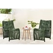 Boraam Metal Lorenzo Rope Outdoor Patio Chairs in Olive Green (Set of 2)