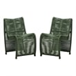 Boraam Metal Lorenzo Rope Outdoor Patio Chairs in Olive Green (Set of 2)
