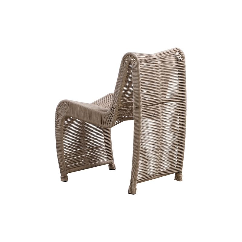 Boraam Iron Lorenzo Rope Outdoor Patio Chairs in Tan (Set of 2)