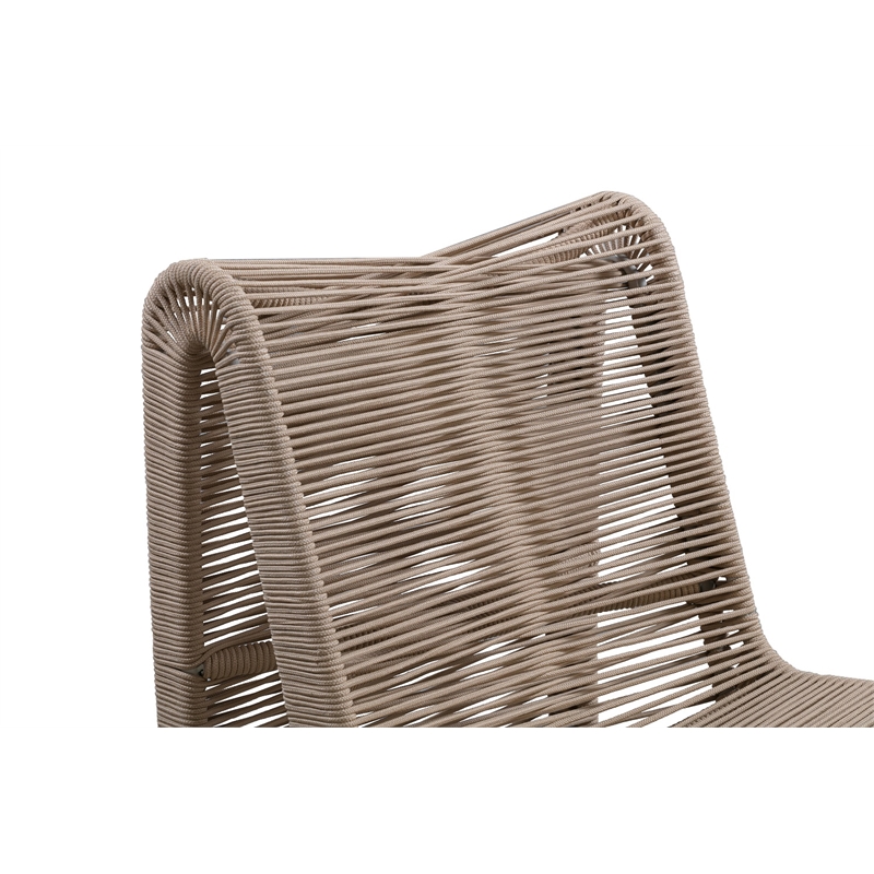 Boraam Iron Lorenzo Rope Outdoor Patio Chairs in Tan (Set of 2)
