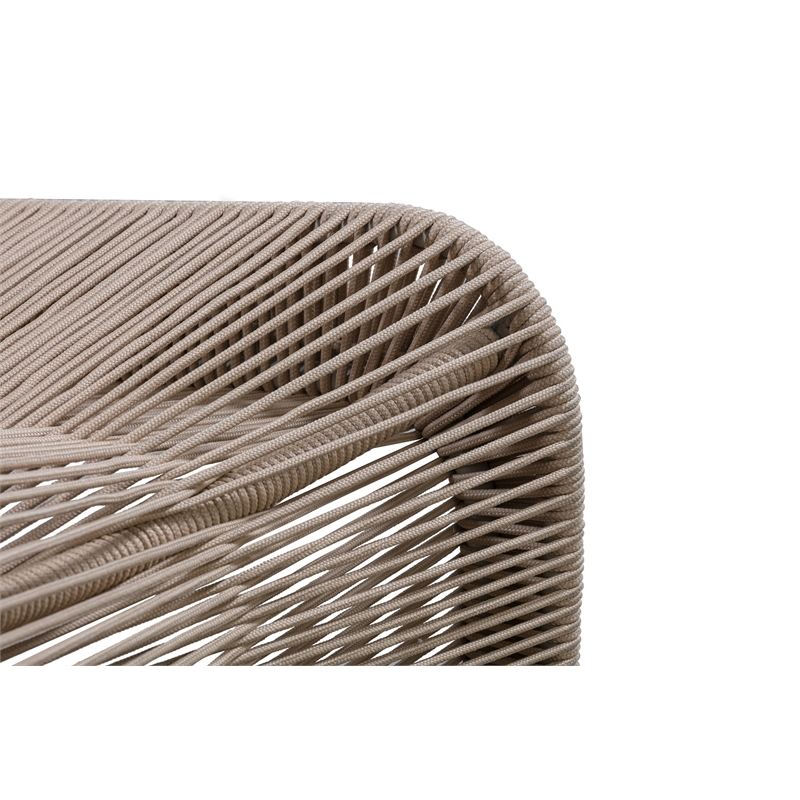 Boraam Iron Lorenzo Rope Outdoor Patio Chairs in Tan (Set of 2)