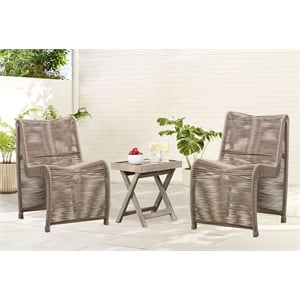 Boraam Iron Lorenzo Rope Outdoor Patio Chairs in Tan (Set of 2)