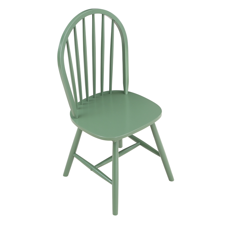 Boraam Carolina Rubberwood Dining Chairs Set of 2 - Equestrian Green