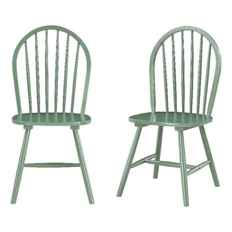 Boraam Carolina Rubberwood Dining Chairs Set of 2 - Equestrian Green
