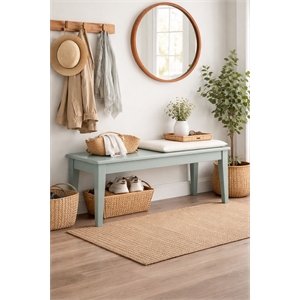 Boraam Wood Colorado Rubberwood Dining Bench - Aspen Valley light Blue finish