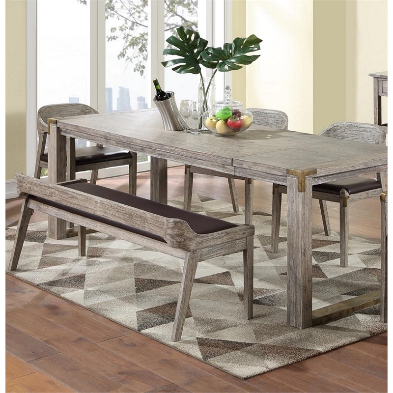 Boraam Montana Rectangular Extension Dining Table - Light Barnwood Wire-Brush