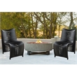 Boraam Iron Loreins Outdoor Patio Chairs in Black (Set of 2)