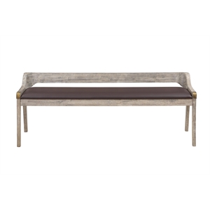 boraam montana faux leather and wood dining bench