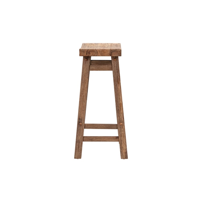 Boraam Sonoma Backless Wood Counter Stools - Set of 2 - Barnwood Wire-Brush