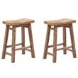 Boraam Sonoma Backless Wood Counter Stools - Set of 2 - Barnwood Wire-Brush